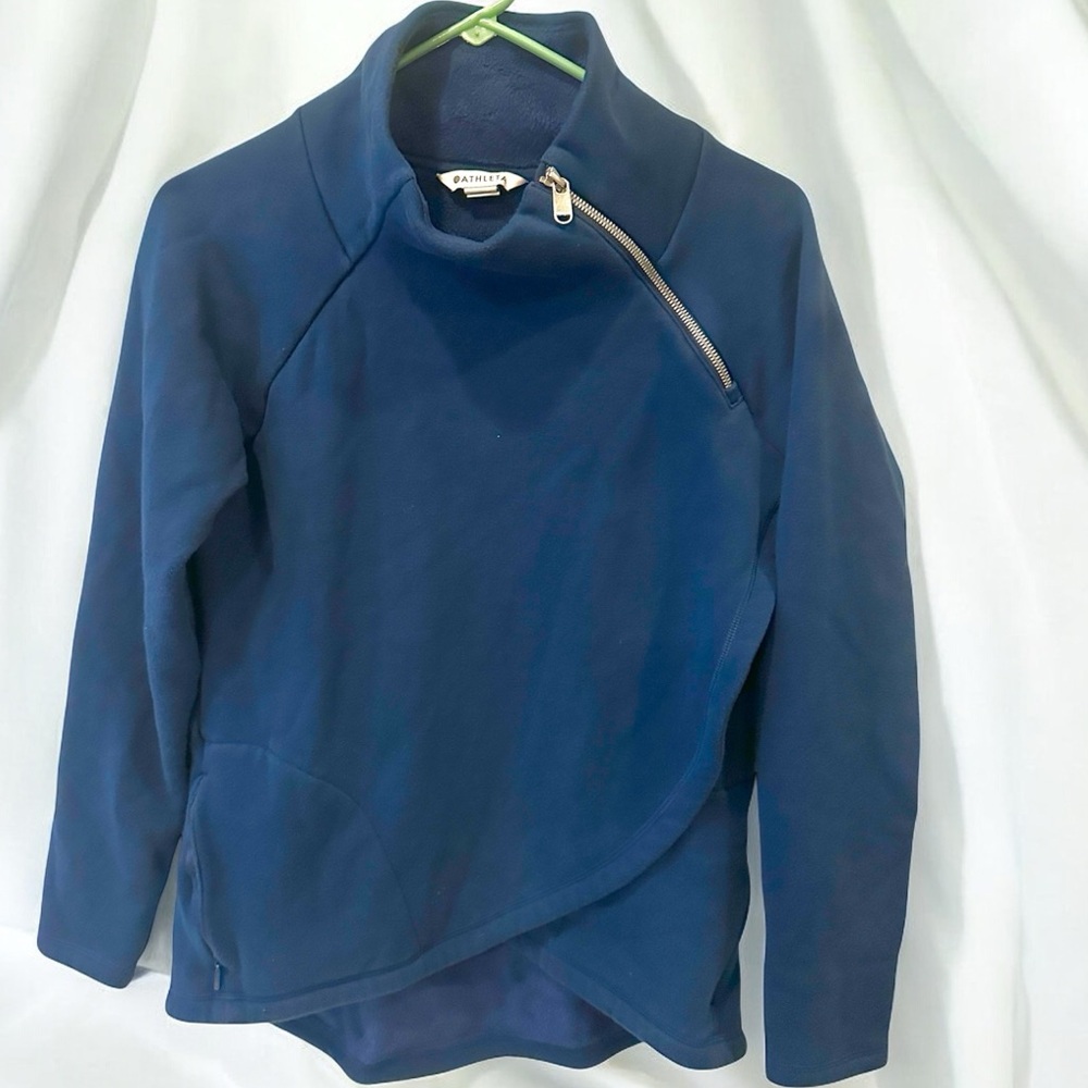 Athleta Cozy Karma Asym Pullover – Navy Blue - Picture 13 of 14